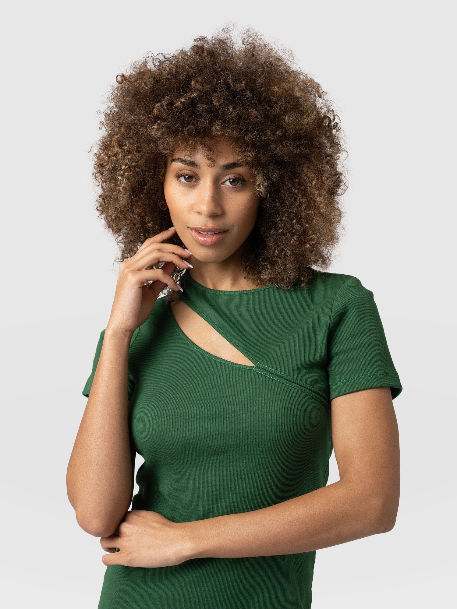 Reveal Crew Neck Dress Basil Green - Women's Dresses | Saint + Sofia® UK